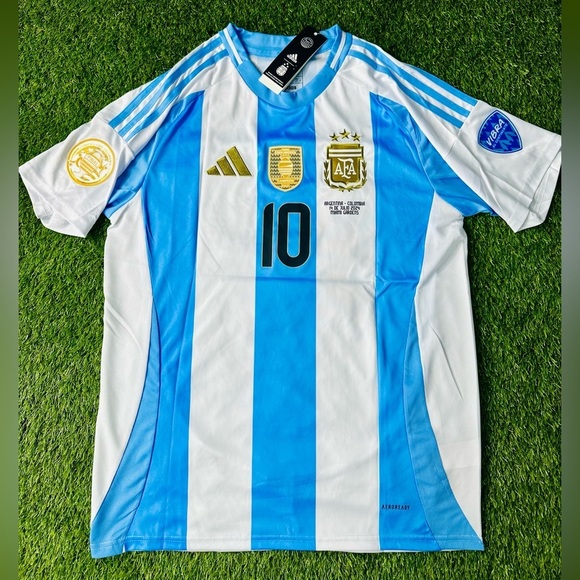 Adidas 2024 Copa America FINALS Argentina Lionel Messi #10 Home Jersey All Patch - Picture 3 of 9